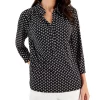 Charter Club Women's Simply Floral Polo Top, Created For Macy's