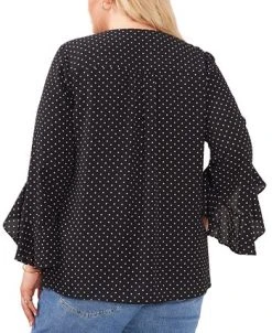 Vince Camuto Plus Size Polka-Dot Flutter-Sleeve Blouse -Anne Klein Sales Store 22370573 fpx