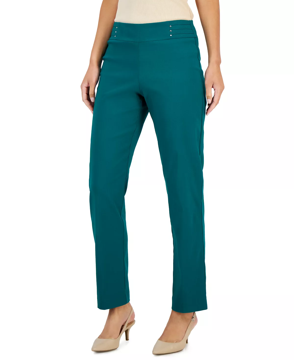 JM Collection Studded Pull-On Tummy Control Pants, Regular And Short Lengths, Created For Macy's 9 JM Collection Studded Pull-On Tummy Control Pants, Regular And Short Lengths, Created For Macy's - Image 9