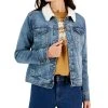 Style & Co Women's Sherpa-Collar Jean Jacket, Created For Macy's