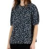 Alfani Women's Band-Collar Elbow-Sleeve Top, Created For Macy's
