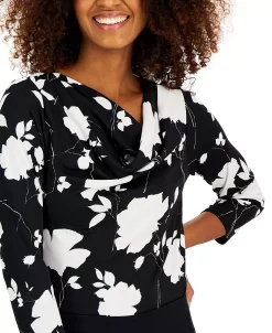 Alfani Women's Cowlneck 3/4-Sleeve Top, Created For Macy's -Anne Klein Sales Store 22376429 fpx