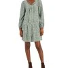 Style & Co Women's Printed V-Neck Peasant Dress, Created For Macy's