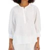 Charter Club Women's Linen 3/4-Sleeve Top, Created For Macy's