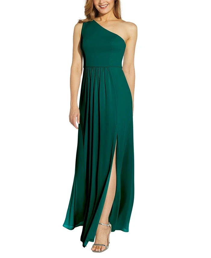 Adrianna Papell One-Shoulder Chiffon Gown 1 Adrianna Papell One-Shoulder Chiffon Gown