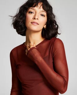 And Now This Women's Mesh Slip-Lined Long Sleeve Midi Dress 9 And Now This Women's Mesh Slip-Lined Long Sleeve Midi Dress -Anne Klein Sales Store 22408569 fpx