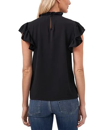 CeCe Women's Ruffled Flutter-Sleeve Short Sleeve Blouse 2 CeCe Women's Ruffled Flutter-Sleeve Short Sleeve Blouse - Image 2
