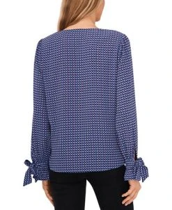 CeCe Women's Long Sleeve Floral-Print Tie-Sleeve Blouse 7 CeCe Women's Long Sleeve Floral-Print Tie-Sleeve Blouse -Anne Klein Sales Store 22409532 fpx