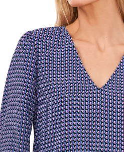 CeCe Women's Long Sleeve Floral-Print Tie-Sleeve Blouse 8 CeCe Women's Long Sleeve Floral-Print Tie-Sleeve Blouse -Anne Klein Sales Store 22409533 fpx