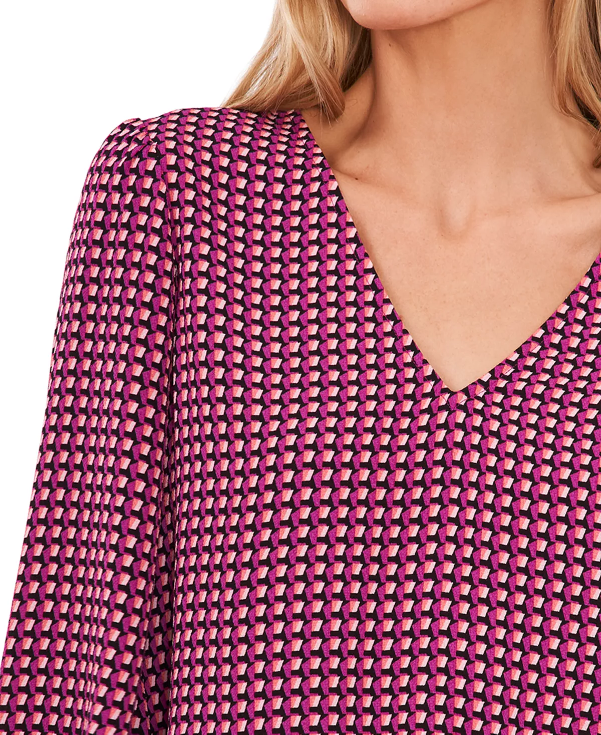 CeCe Women's Long Sleeve Floral-Print Tie-Sleeve Blouse 6 CeCe Women's Long Sleeve Floral-Print Tie-Sleeve Blouse - Image 6