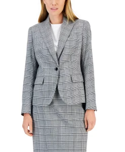 Anne Klein Women's Glen Plaid Single-Button Skirt Suit 8 Anne Klein Women's Glen Plaid Single-Button Skirt Suit -Anne Klein Sales Store 22410502 fpx
