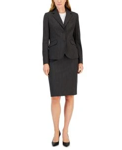 Anne Klein Women's Pinstripe Two-Button Jacket & Flare-Leg Pants & Pencil Skirt -Anne Klein Sales Store 22410514 fpx