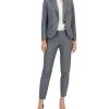Anne Klein Women's Plaid One-Button Notch-Collar Pantsuit