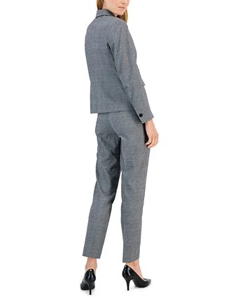 Anne Klein Women's Plaid One-Button Notch-Collar Pantsuit 2 Anne Klein Women's Plaid One-Button Notch-Collar Pantsuit - Image 2