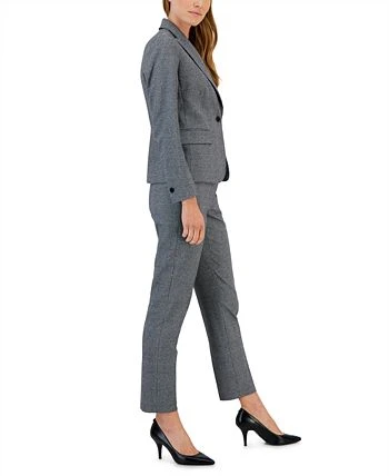 Anne Klein Women's Plaid One-Button Notch-Collar Pantsuit 3 Anne Klein Women's Plaid One-Button Notch-Collar Pantsuit - Image 3