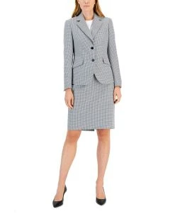 Anne Klein Women's Mini Houndstooth Two-Button Jacket & Flare-Leg Pants & Pencil Skirt -Anne Klein Sales Store 22410713 fpx