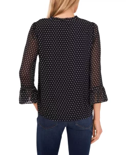CeCe Women's Ruffled V-neck Polka Dot Blouse 4 CeCe Women's Ruffled V-neck Polka Dot Blouse -Anne Klein Sales Store 22417154 fpx