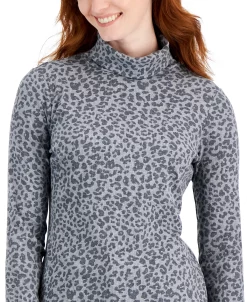 Style & Co Women's Leopard Turtleneck Sweater, Created For Macy's -Anne Klein Sales Store 22419180 fpx