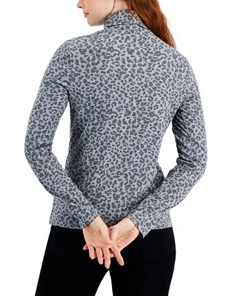 Style & Co Women's Leopard Turtleneck Sweater, Created For Macy's 2 Style & Co Women's Leopard Turtleneck Sweater, Created For Macy's - Image 2