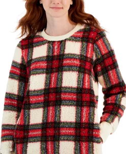 Style & Co Women's Printed Crewneck Fleece Tunic, Created For Macy's 12 Style & Co Women's Printed Crewneck Fleece Tunic, Created For Macy's -Anne Klein Sales Store 22419199 fpx