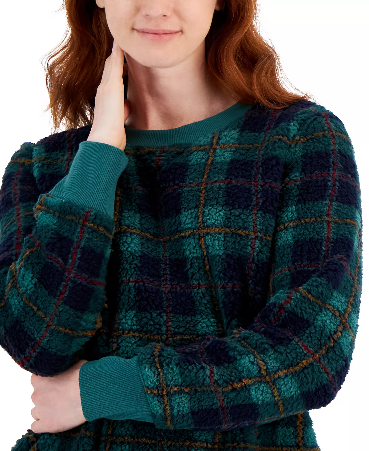 Style & Co Women's Printed Crewneck Fleece Tunic, Created For Macy's 7 Style & Co Women's Printed Crewneck Fleece Tunic, Created For Macy's - Image 7