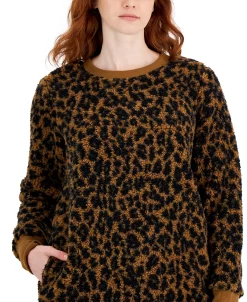 Style & Co Women's Printed Crewneck Fleece Tunic, Created For Macy's 9 Style & Co Women's Printed Crewneck Fleece Tunic, Created For Macy's -Anne Klein Sales Store 22419249 fpx