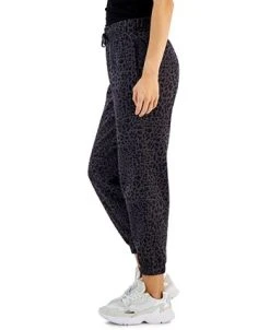 ID Ideology Petite Fleece Cheetah-Print Jogger Pants, Created For Macy's -Anne Klein Sales Store 22426377 fpx