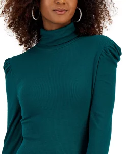 INC International Concepts Women's Puff-Sleeve Turtleneck Top, Created For Macy's -Anne Klein Sales Store 22426400 fpx