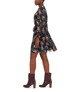 INC International Concepts Hiffon Printed Blouson-Sleeve Fit & Flare Dress, Created For Macy's -Anne Klein Sales Store 22439887 fpx