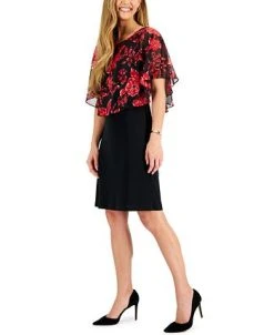 Connected Printed Popover-Cape A-Line Dress 7 Connected Printed Popover-Cape A-Line Dress -Anne Klein Sales Store 22443776 fpx