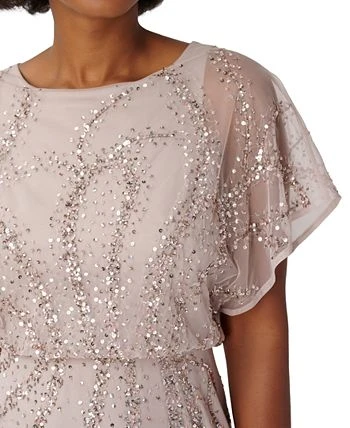 Adrianna Papell Damask Sequined Mesh Dress 2 Adrianna Papell Damask Sequined Mesh Dress - Image 2