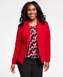 Kasper Crepe One-Button Blazer -Anne Klein Sales Store 22449563 fpx