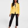 Kasper Women's One-Button Blazer, Printed Cowlneck Top & Pants