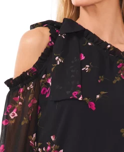 CeCe Women's Cold-Shoulder Bow Blouse 6 CeCe Women's Cold-Shoulder Bow Blouse -Anne Klein Sales Store 22467458 fpx