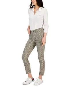 Tommy Hilfiger Women's Tribeca Skinny-Ankle Check Pants -Anne Klein Sales Store 22467663 fpx