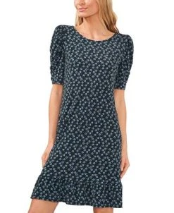 CeCe Women's Puffed Sleeve Printed Knit Dress -Anne Klein Sales Store 22468100 fpx