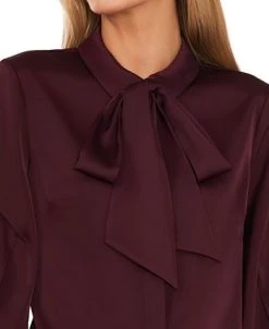 CeCe Women's Long Sleeve Button-Up Bow Blouse -Anne Klein Sales Store 22468294 fpx