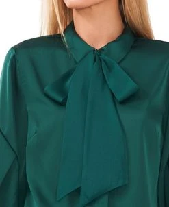 CeCe Women's Long Sleeve Button-Up Bow Blouse -Anne Klein Sales Store 22468309 fpx