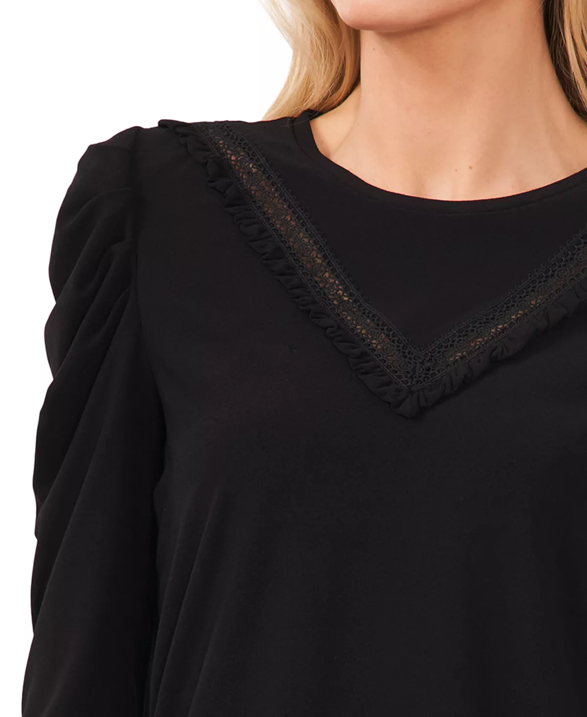 CeCe Women's Puffed Sleeve Ruffled Top 3 CeCe Women's Puffed Sleeve Ruffled Top - Image 3