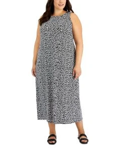 Vince Camuto Plus Size Printed Sleeveless Maxi Dress