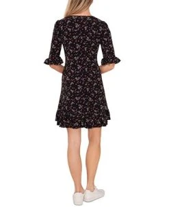 CeCe Women's Printed V-Neck Ruffle-Hem Knit Dress 5 CeCe Women's Printed V-Neck Ruffle-Hem Knit Dress -Anne Klein Sales Store 22477845 fpx