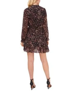 CeCe Women's Long-Sleeve Smocked-Waist Cutout Dress -Anne Klein Sales Store 22478145 fpx