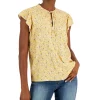 Style & Co Women's Crinkle Gauze Ruffled Sleeve Top, Created For Macy's
