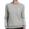 ADIDAS Women's 3-Stripe Cotton Fleece Crewneck Sweatshirt