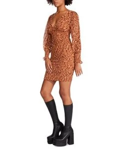 Steve Madden Women's Printed Carly Smocked Dress -Anne Klein Sales Store 22523254 fpx