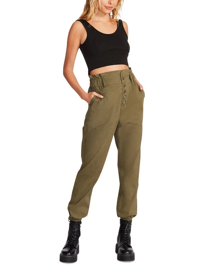 Steve Madden Women's Melanie High-Rise Button-Fly Pants 1 Steve Madden Women's Melanie High-Rise Button-Fly Pants