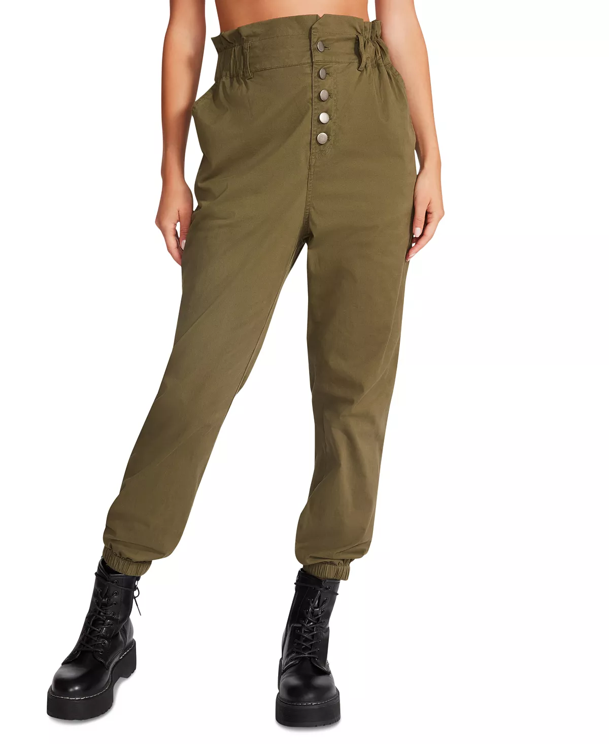 Steve Madden Women's Melanie High-Rise Button-Fly Pants 4 Steve Madden Women's Melanie High-Rise Button-Fly Pants - Image 4