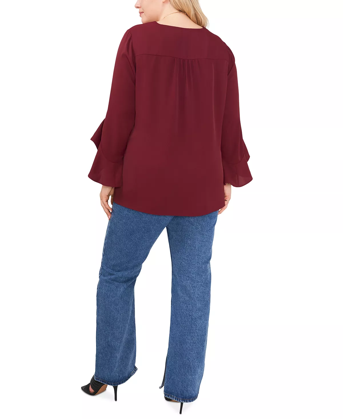 Vince Camuto Plus Size Flutter-Sleeve Top 3 Vince Camuto Plus Size Flutter-Sleeve Top - Image 3