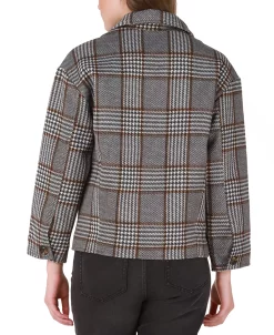 Black Tape Women's Plaid-Print Long-Sleeve Jacket -Anne Klein Sales Store 22525034 fpx