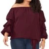 Vince Camuto Plus Size Bubble-Sleeve Off-The-Shoulder Top